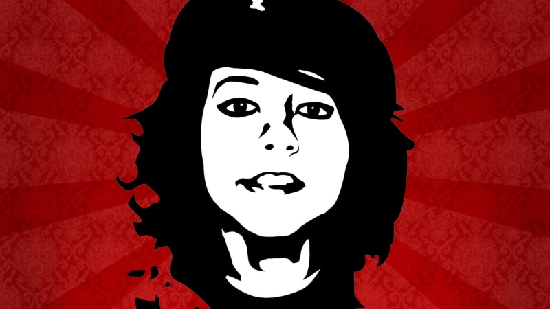 human body part, 1080P, close-up, one person, art and craft, Che Guevara, lifestyles, body part, red, Boxxy, fear, genderswap, portrait, indoors, spooky