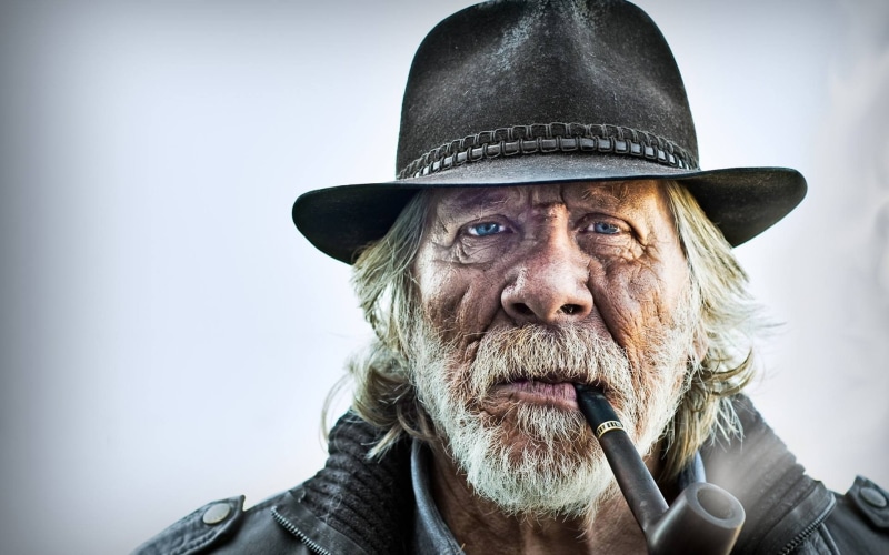 portrait, headshot, contemplation, adult, beard, senior adult, senior men, looking at camera, facial hair, close-up, human face, clothing, males, hat, mature men