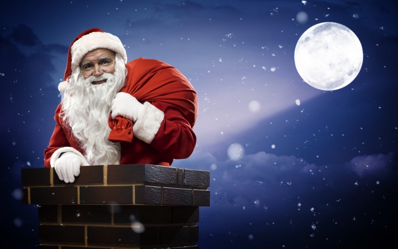 sky, holiday - event, dark, moon, celebration, Christmas, outdoors, nature, 2K, one person, New Year, s, Santa Claus, santa hat, winter, facial hair, sleeved