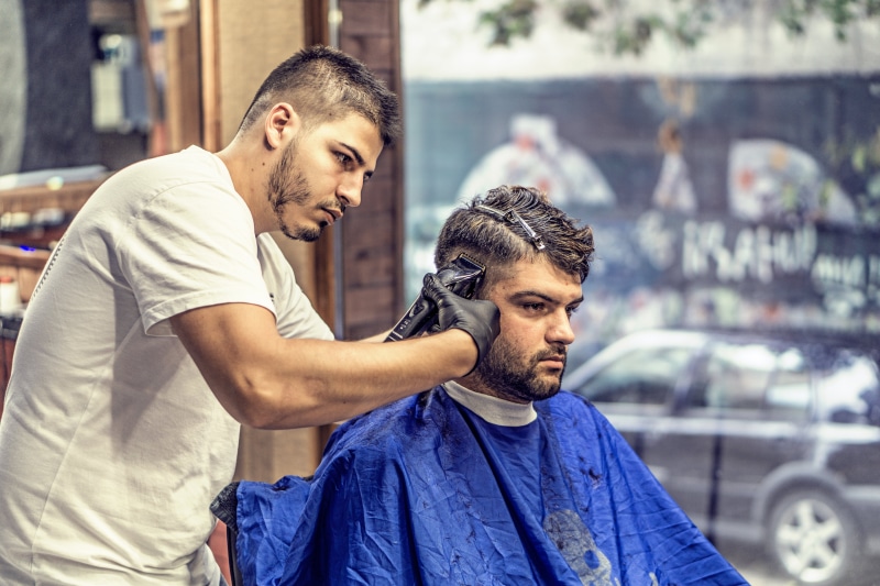 males, beautiful people, beard, hairstylist, haircut, young men, lifestyles, hair, facial hair, men, human hair, handsome, two people, hair stylist, hairdresser