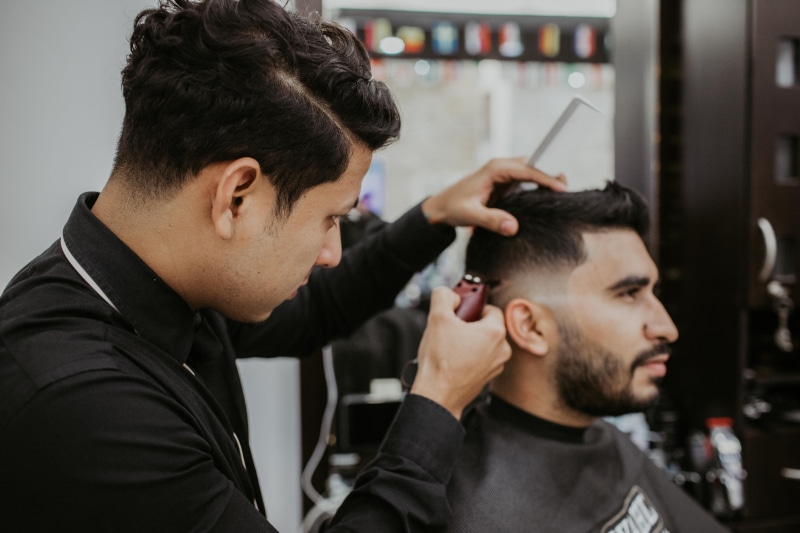 trimming, haircut, hair, hairdo, young men, hair style, portrait, style, 5K, indoors, gentleman, occupation, men, combing, service, cutting hair, s, people