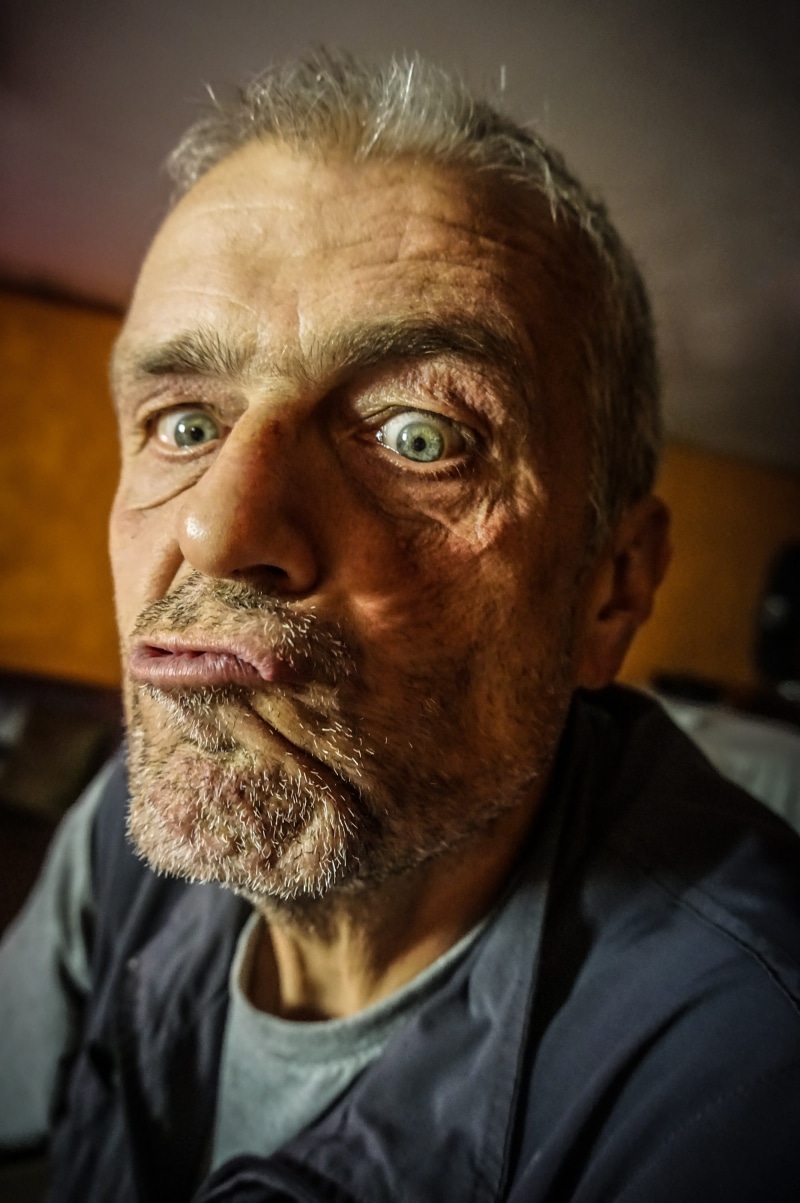 eyebrow, adult, one senior man only, mature adult, close-up, senior men, senior adult, lifestyles, one man only, males, Man, Scare, Scary, beard, funny