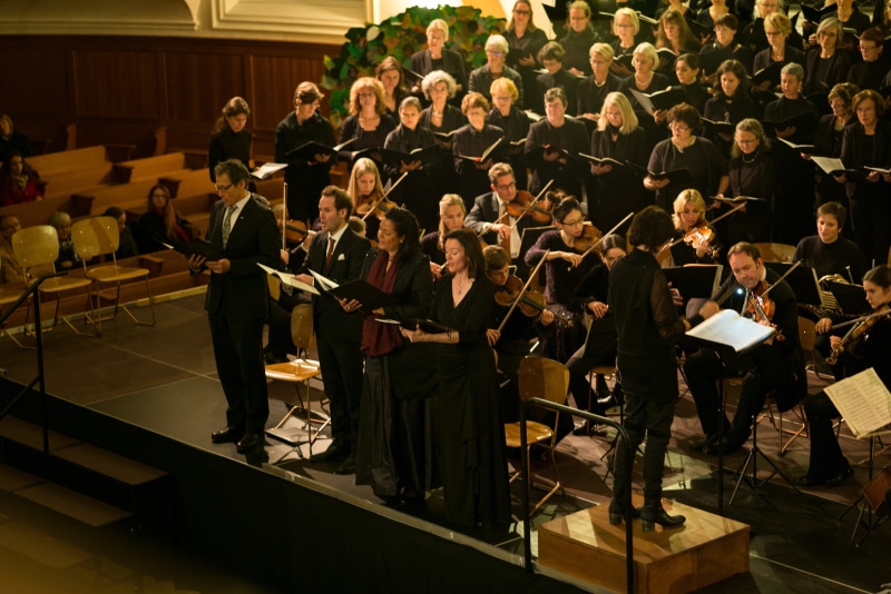 Choir, mature men, large group of people, Orchestra, adult, group of people, performing arts event, real people, 2K, indoors, Classical Music, audience