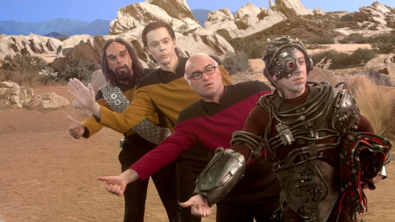 males, men, Sheldon Cooper, Simon Helberg, Leonard Hofstadter, mountain, rock, group of people, people, leisure activity, day, Jim Parsons, Johnny Galecki