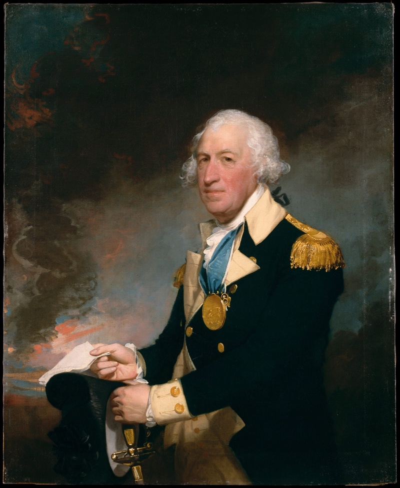 Portrait, battle of camden, adult, soldier, commander, American Revolution, men, old, caucasian Ethnicity, waist up, casual clothing, 2K, indoors, front view