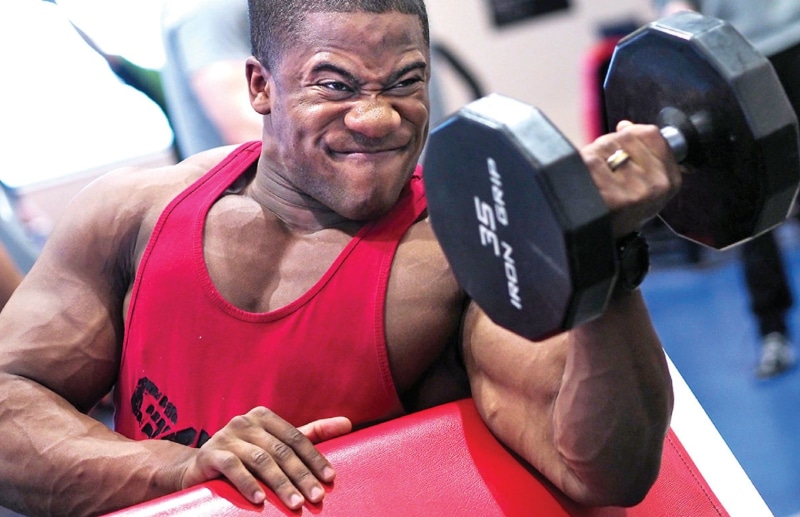 fitness, strength, active, adult, sports clothing, men, exercise, workout, gym, people, dumbbell, holding, muscles, sport, arm curls, exercising, training