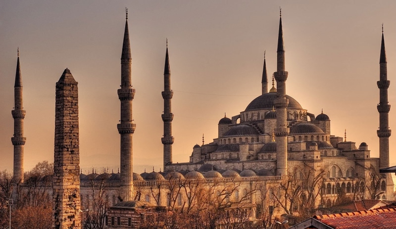dome, tourism, no people, building, city, belief, place of worship, architectural column, mosque, Sultanahmet, sky, built structure, outdoors, spirituality