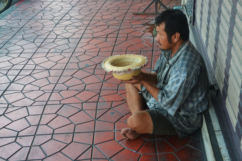 casual clothing, empty, lifestyles, money, hand, life, debt, tramp, beg, high angle view, ceramic, unemployed, human, street, male, bankruptcy, bankrupt