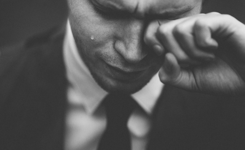 human face, focus on foreground, human hair, adults only, unrecognizable person, real people, body part, headshot, businessman, one man only, tear, 4K