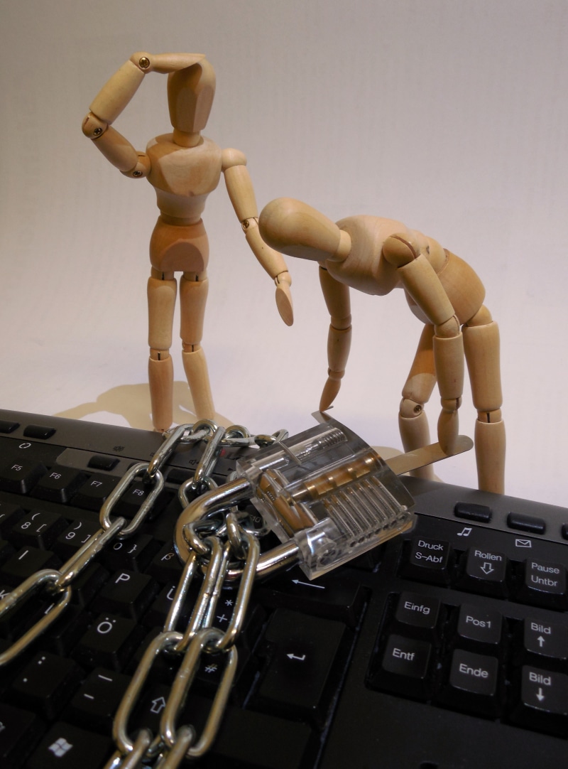 dolls, data, craft, privacy policy, brown, burglary, art and craft, indoors, sure, padlock, wooden, keyboard, human representation, figurine, computer