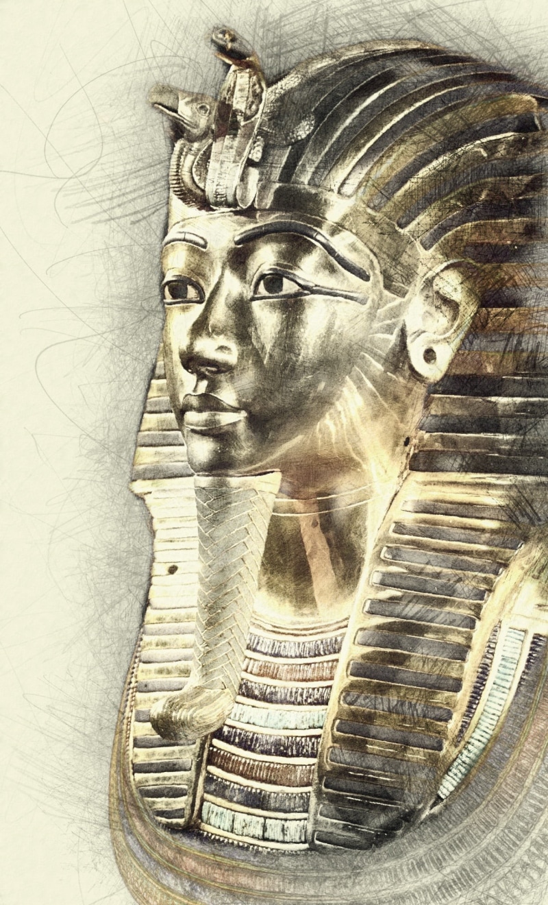 craft, pharaoh, historic, digital composite, statue, people, digital art, adult, 1080P, young women, female likeness, egyptian, death mask, digital drawing