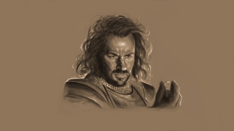 adult, furious, The One Ring, Isildur, effort, studio shot, contemplation, digital art, aggression, shouting, indoors, one person, fine art portrait, headshot