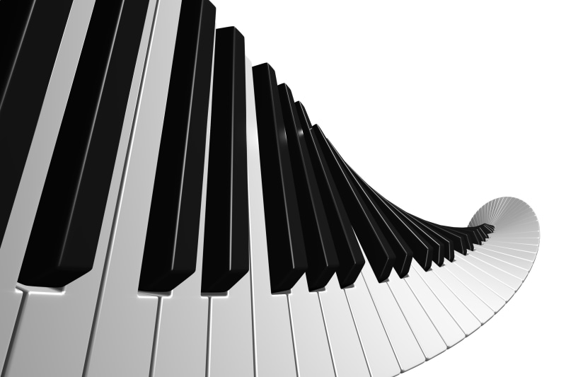 playing, key, synthesizer, classical Style, black Color, white color, sound, chord, piano Key, studio shot, arts And Entertainment, black And White, white background