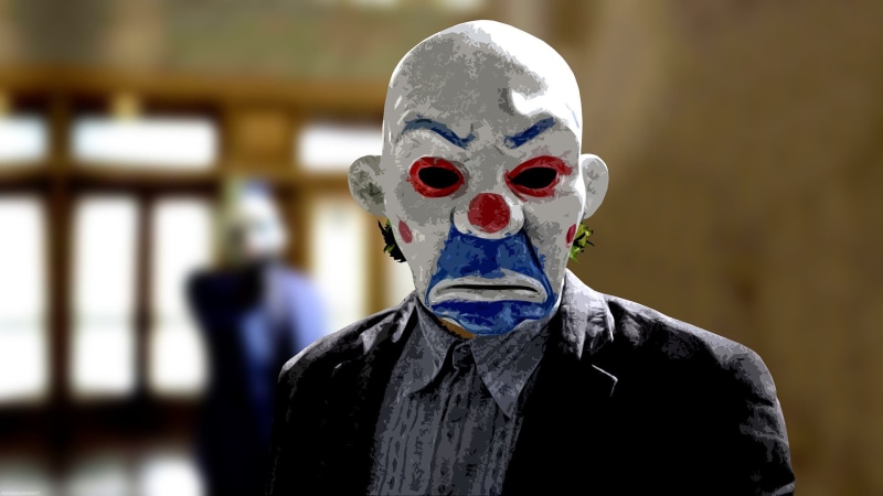 MessenjahMatt, men, human representation, focus on foreground, The Dark Knight, mask - disguise, front view, indoors, unrecognizable person, 1080P, representation