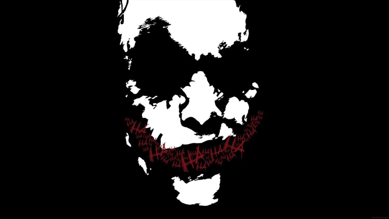 silhouette, word, no people, sky, copy space, digital composite, 1080P, fantasy art, dark, movies, tree, representation, dc, Joker, indoors