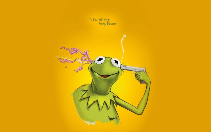 street, 720P, frog, art, sesame, kermit, suicide, animals, hd, frogs, x, Sesame Street