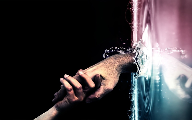 holding, tight, 1080P, clasped, woman, man, hands, illustration