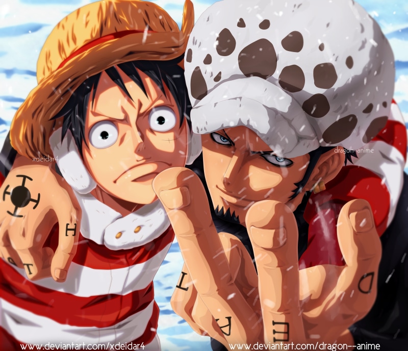 4K, One Piece, Monkey D. Luffy, Trafalgar Law
