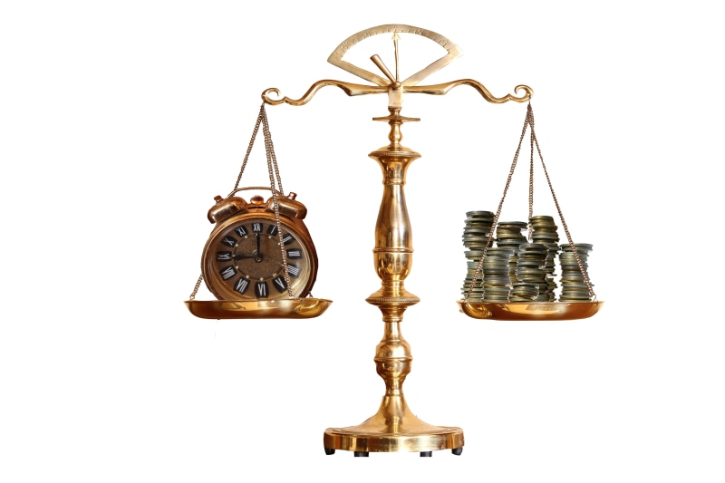 balance scale, lowers fee, wall clock, brass, golden, pocket watch, isolated On White, colored, weight Scale, isolated, scales, indoors, roman, clock face