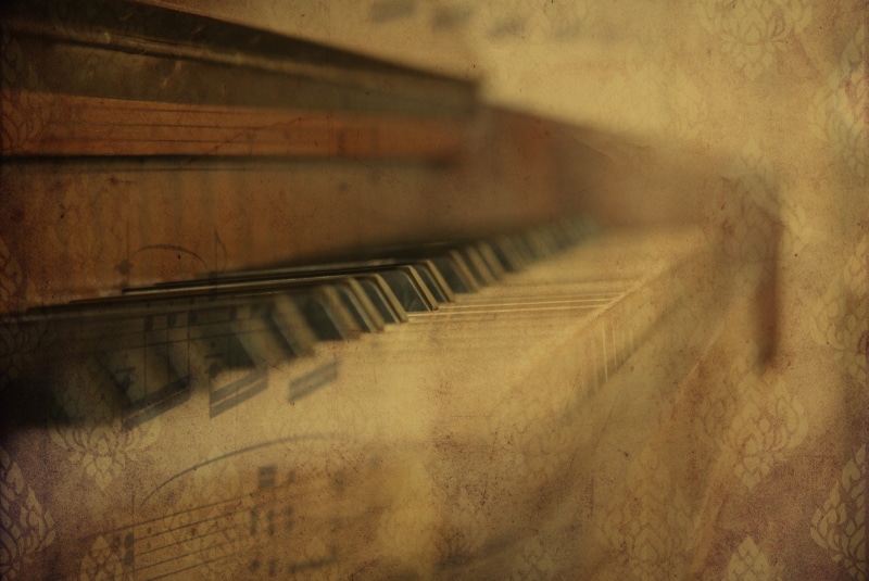 sheet music, old, abandoned, texture, wood - material, keys, grunge, musical equipment, in a row, blurry, arts culture and entertainment, closeup, nature