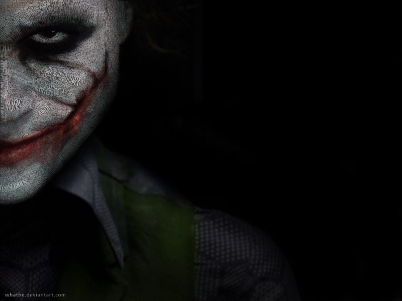 movies, Batman, The Dark Knight, typographic portraits, Joker, typography, 720P
