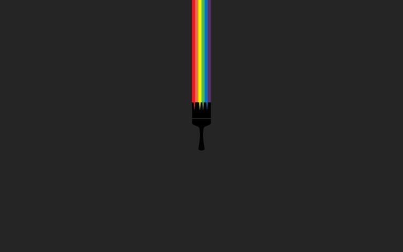 2K, paintbrushes, rainbows