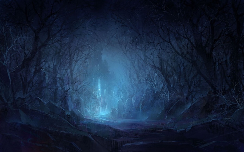 fantasy, light - Natural Phenomenon, tree, mystery, land, light, cold - Temperature, magic, outdoors, trees, snow, spooky, night, abstract, 1080P