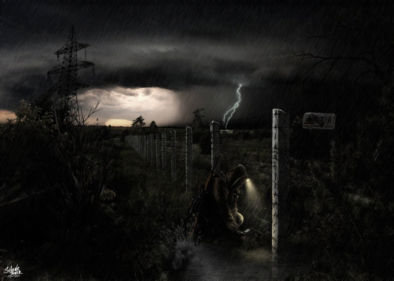 tree, architecture, environment, no People, rain, death, black Color, 1080P, sullen, ominous, Chernobyl, spooky, moonlight, thunderstorm, stalker, terrified