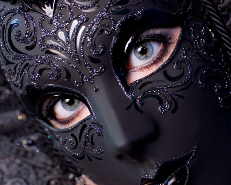 masquerade, human face, unrecognizable person, mask - disguise, human body part, disguise, mask, eyebrow, young women, beautiful woman, 720P, mystery
