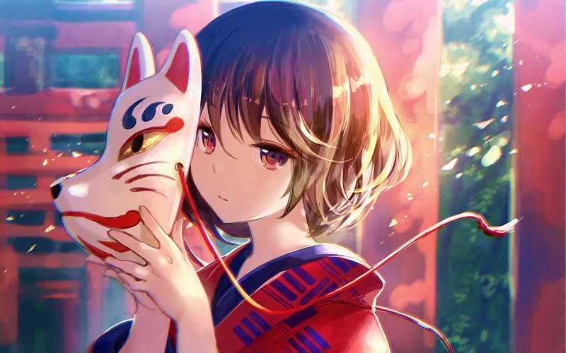 women, holding, brunette, human representation, focus on foreground, anime girls, innocence, female likeness, close-up, headshot, one person, portrait
