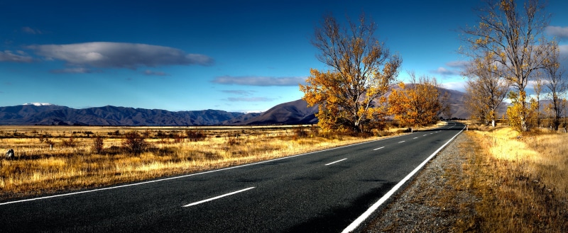 highway, Public Domain, geo tagged, lover, South Island, tree, Golden leaves, New Zealand, asphalt, uSA, sky, view, flickr, day, nature, Dedication, photos