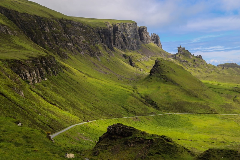 animal, mountain, grass  green, cliff, grass, street, world, people, green grass, creative  commons, travel, outdoors, green, 5K, nature, scenics, green Color
