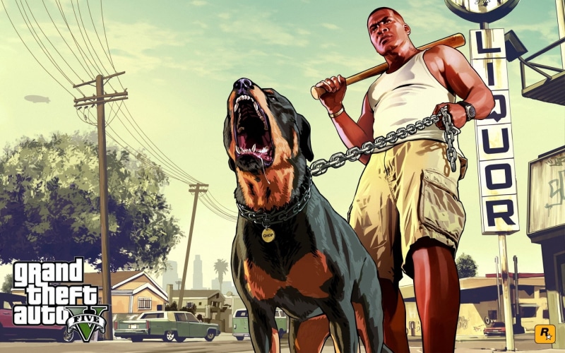 1080P, rockstar, auto, games, Video Games, dogs, baseball, bats, grand, v, sports, artwork, video, theft, art, gangster, gta, pc, hd