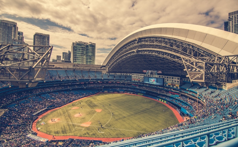 seats, Game, rogers, City, Canada, office building exterior, Stadium, no people, travel, sky, Baseball, architecture, Sport, building, building exterior