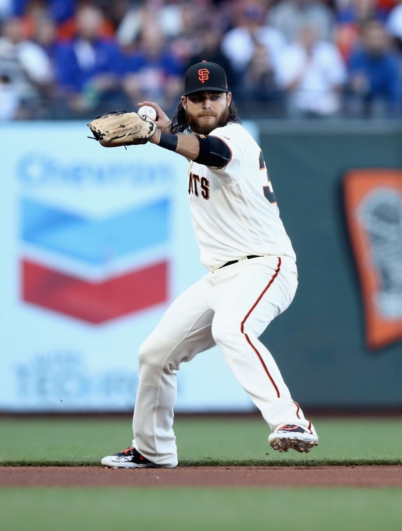 hitting, Nike, sports helmet, Brandon Crawford, sport, New Era, baseball - sport, sports event, group of people, playing field, Major League Baseball, stadium