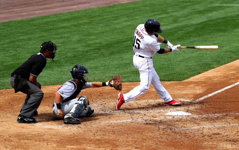american, people, batting, player, umpire, infield, standing, Catcher, professional, baseball uniform, Swing, men, allentown, 4K, hitting, Ball, baseball Player
