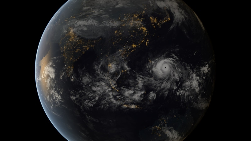 night, hurricane, Asia, 1080P, space, clouds, storm, Earth