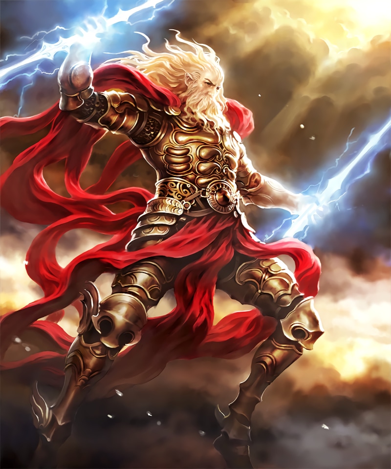 nature, cloud - sky, outdoors, art and craft, sculpture, religion, event, no people, architecture, 4K, statue, anime, Zeus (Shingeki no Bahamut), Shadowverse