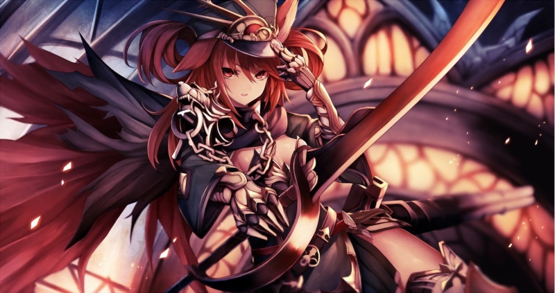 illustration, character, armor, gauntlets, 720P, Orthrus (Shingeki no Bahamut), girl, Shadowverse, anime, dog, redhead, sword, Shingeki no Bahamut
