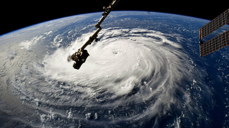 Earth, hurricane, orbital view, International Space Station, 2K, ISS, nature, clouds