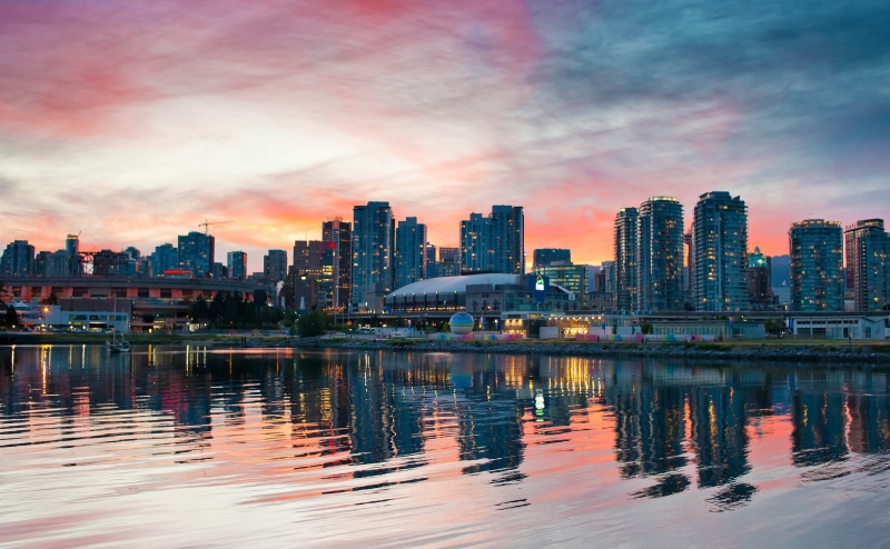 waterfront, rise, building exterior, modern, tall - high, cloud - sky, British Columbia, outdoors, Vancouver, residential district, 4K, landscape, City