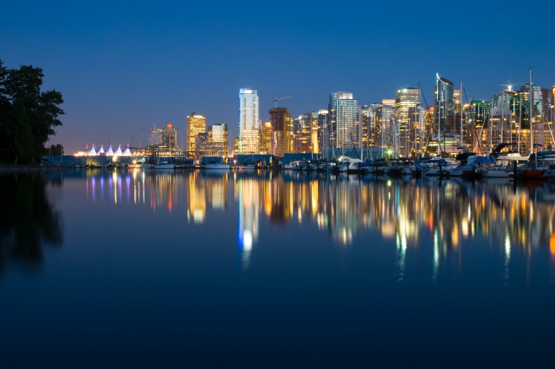 d80, urban Scene, The Challenge, cityscape, architecture, landscape, nikon, reflection, body of water, city, near, water, canada, night photography, night