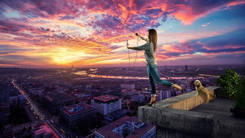 outdoors, women outdoors, history, street, building, dog, building exterior, travel destinations, sky, brunette, woman, water, nature, clouds, built structure