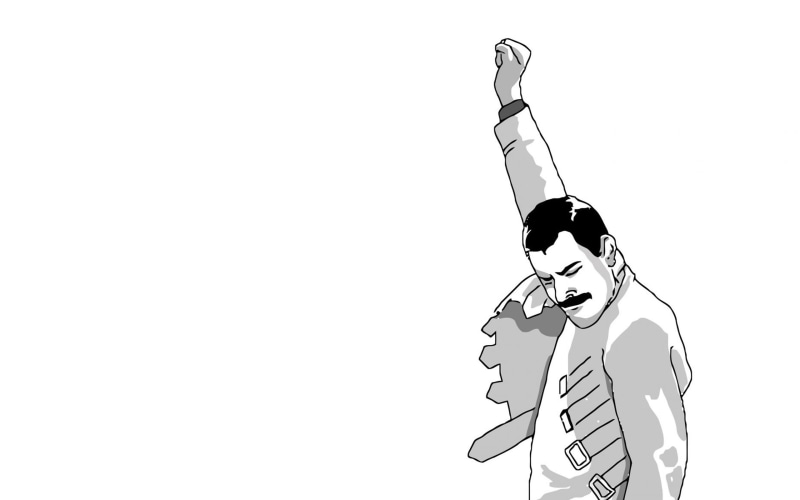 2K, freddie, minimalism, Queen, soloist, illustration, Freddie Mercury, mercury