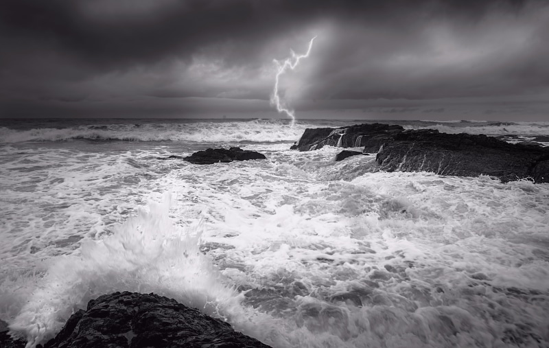 landscape, outdoors, seascape, cyclone, coastline, sky, goa, wave, rough, danger, crazy, blackandwhite, big, power, rock - Object, heating, monochrome