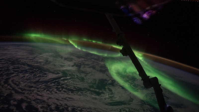 galaxy, aurora australis, nasa, milky way, sky, polar lights, 4K, water, outer space, iss, atmosphere, green color, sea, exploration, international space station