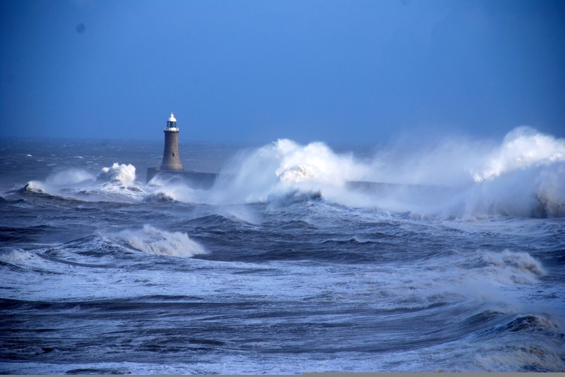 wave, cloud - Sky, danger, the Douro, surf, building exterior, storm, no People, gale, blue, warning Sign, brown, natural Disaster, wind, built structure