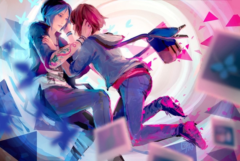 indoors, Life Is Strange, young adult, young women, men, adult, consumerism, Chloe Price, girls, enjoyment, casual clothing, 480P, holding, low angle view