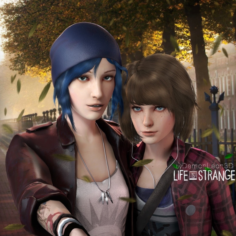 real people, women, Life Is Strange, tree, bonding, two people, teenager, lifestyles, togetherness, Max Caulfield, young adult, fashion, leisure activity