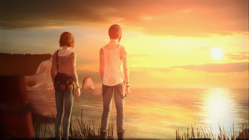 nature, women, sunlight, beauty in nature, lifestyles, 1080P, togetherness, couple - relationship, water, Max Caulfield, sea, standing, lens flare, bonding